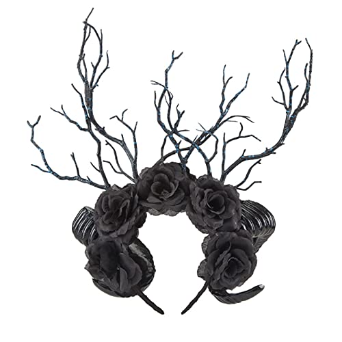 Watreketal Haarband,Dark Branch Stirnband Halloween Party Cosplay Karneval Kopfbedeckung Zubehör Zartes Ziegenhorn für Weihnachten von Watreketal