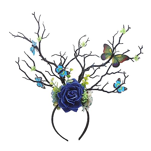 Watreketal Haarband,Dunkles Schmetterlings-Stirnband, Halloween-Party, Cosplay, Rosen, Kopfbedeckung, Zubehör, zartes Geweih für Weihnachten von Watreketal