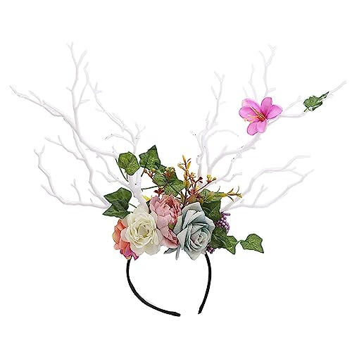 Watreketal Haarband,Dunkles Schmetterlings-Stirnband, Halloween-Party, Cosplay, Rosen, Kopfbedeckung, Zubehör, zartes Geweih für Weihnachten von Watreketal