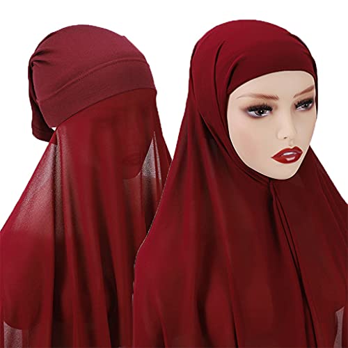 Watreketal Haarband,Einfarbiger Perlenschal für atmungsaktive Damen, stilvoller, weicher Hijab-Langschal, Wickelschals, Alltagsbeschläge von Watreketal
