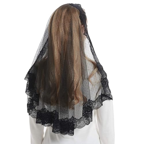 Watreketal Haarband,Einzigartiger Spitzen-Hochzeitsschleier, luxuriöser Kathedralenschleier aus Tüll, stilvoll für religiöse Gottesdienste und besondere Anlässe von Watreketal