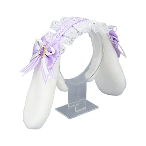 Watreketal Haarband,Eleganter Haarreif mit plissierter Spitze und Schleife zum Fotografieren, Haarhalter für Halloween-Partys, Kostüm, Kopfbedeckung für Teenager von Watreketal