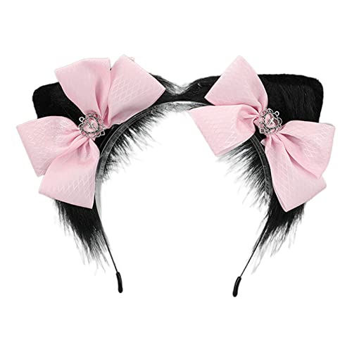 Watreketal Haarband,Erwachsene Kinder Cartoon Kätzchen Ohren Form Stirnband Plüsch Haar Hoop Make-Up Unter Foto Weihnachten Party Kopfbedeckungen von Watreketal