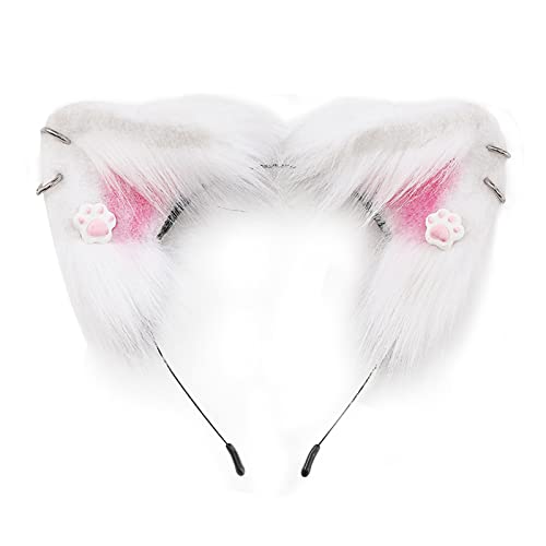 Watreketal Haarband,Ethnische Studenten Unisex Fotografieren Haarband mit Ohrstecker Dekore Katzenohren Stirnbänder Cartoon Cosplay Maid Haar Hoop von Watreketal