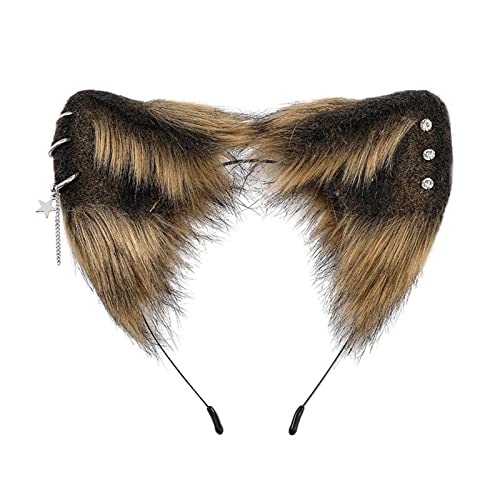 Watreketal Haarband,Ethnische Studenten Unisex Fotografieren Haarband mit Ohrstecker Dekore Katzenohren Stirnbänder Cartoon Cosplay Maid Haar Hoop von Watreketal