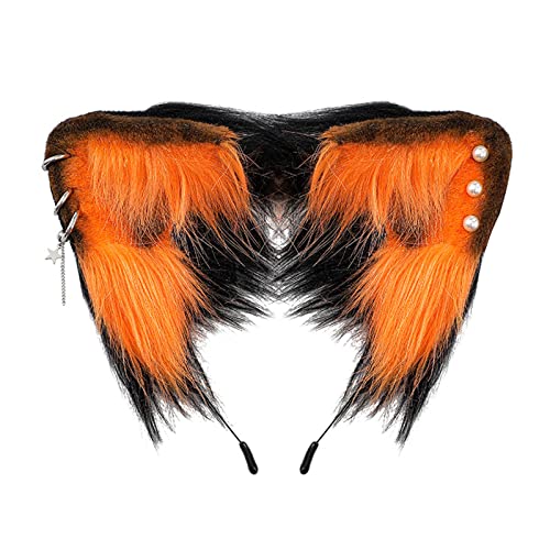 Watreketal Haarband,Ethnische Studenten Unisex Fotografieren Haarband mit Ohrstecker Dekore Katzenohren Stirnbänder Cartoon Cosplay Maid Haar Hoop von Watreketal