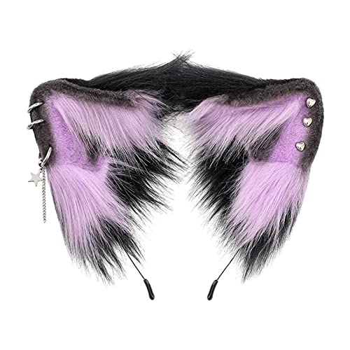 Watreketal Haarband,Ethnische Studenten Unisex Fotografieren Haarband mit Ohrstecker Dekore Katzenohren Stirnbänder Cartoon Cosplay Maid Haar Hoop von Watreketal