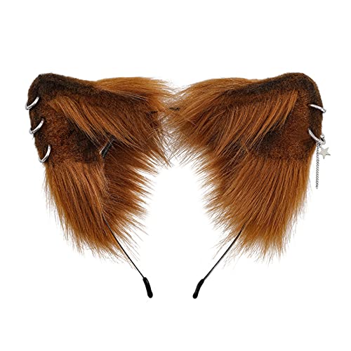 Watreketal Haarband,Ethnische Studenten Unisex Fotografieren Haarband mit Ohrstecker Dekore Katzenohren Stirnbänder Cartoon Cosplay Maid Haar Hoop von Watreketal