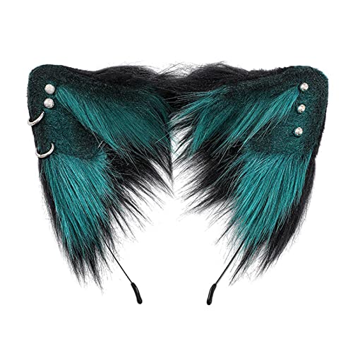 Watreketal Haarband,Ethnische Studenten Unisex Fotografieren Haarband mit Ohrstecker Dekore Katzenohren Stirnbänder Cartoon Cosplay Maid Haar Hoop von Watreketal