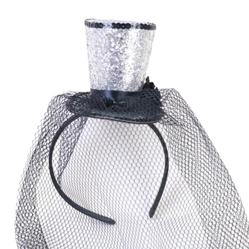 Watreketal Haarband,Fascinator-Zylinder, Pillbox-Hut für Kinder, Cocktail-/Teeparty-Kopfbedeckung, exquisiter französischer Fascinator für Halloween von Watreketal