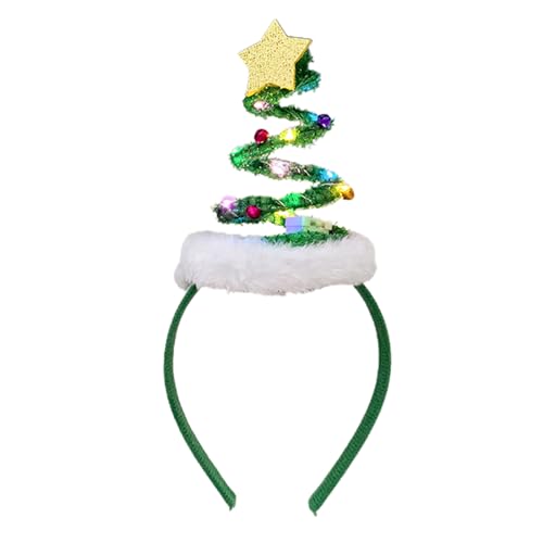 Watreketal Haarband,Feierlicher Weihnachts-Haarreif mit Lametta, Live-Übertragung, Haarband, Neujahrs-Kopfbedeckung für Erwachsene, Teenager, Unisex von Watreketal