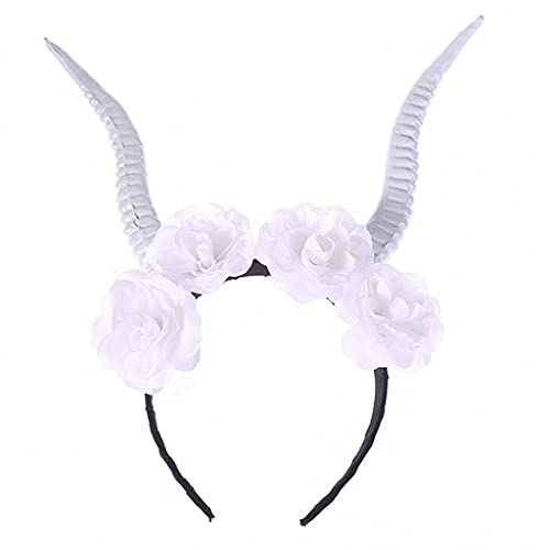 Watreketal Haarband,Frauen Kopfschmuck Hirschhorn Blume Tier Stirnband für Halloween Party Weihnachten für kreative Haar Accessori von Watreketal