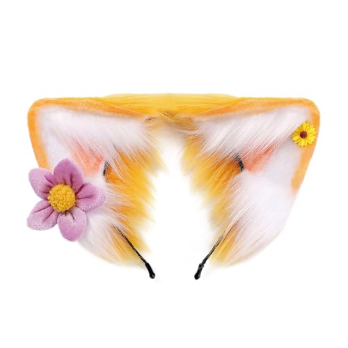 Watreketal Haarband,Frauen Mädchen Cartoon Ohren geformt Stirnband Plüsch Haar Hoop Live Broadcast Weihnachten Cosplay Party Kopfbedeckungen von Watreketal