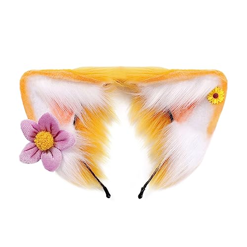 Watreketal Haarband,Frauen Mädchen Cartoon Ohren geformt Stirnband Plüsch Haar Hoop Live Broadcast Weihnachten Cosplay Party Kopfbedeckungen von Watreketal