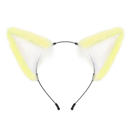 Watreketal Haarband,Füchse Ohrform Haarband Musik Festivals Animes Charakter Stirnbänder Erwachsene Plüsch Kopfbedeckung Karneval Cosplay Werkzeug Unisex von Watreketal
