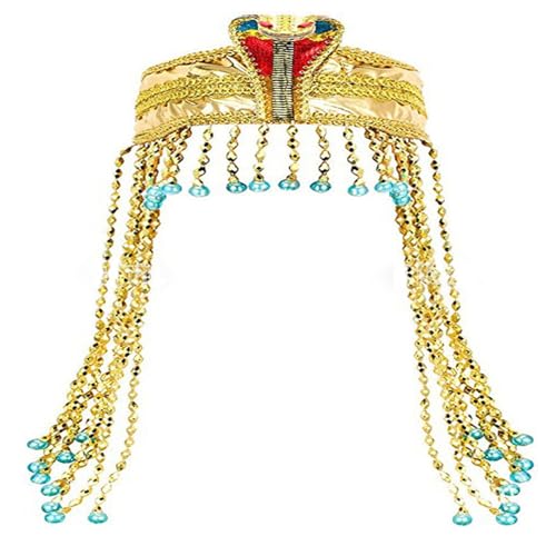 Watreketal Haarband,Goldener Vintage Cosplay Kopfschmuck Kopfbedeckung für Mädchen Halloween Haarreif Cosplay Ägyptische Schlange Haarreif von Watreketal