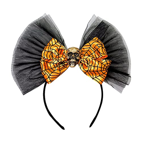 Watreketal Haarband,Halloween-Party Haar Hoop Frauen Elegante Bowknot Dekore Make-Up Stirnband Spiderweb Muster für Mädchen Cosplay Haarband von Watreketal