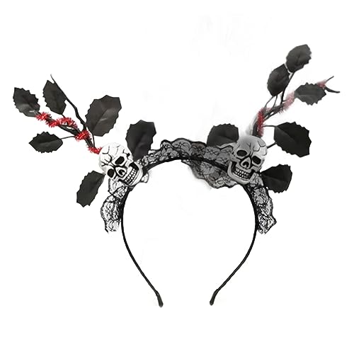 Watreketal Haarband,Halloween Zweige Laub Stirnband Dunkle Spitze Cosplay Party Kopfbedeckung Haar Hoop Dress Up Party für Maskerade von Watreketal