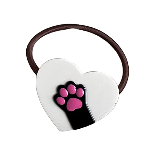 Watreketal Haarband,Hübsche Haarspange in Katzenpfotenform, süße geflochtene Haarspange in Pferdeschwanzform, Katzenpfoten-Haarspange in Herzform für Damen von Watreketal