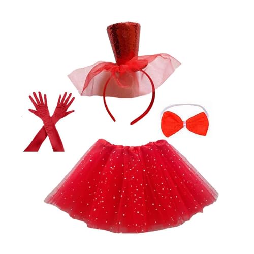 Watreketal Haarband,Mardigras Kostüm Zubehör für Karneval Feier Glitzernden Hut Stirnband Fliege Tüllrock Fattuday Dekoration von Watreketal