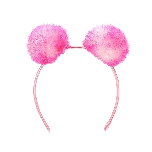 Watreketal Haarband,Pelzigen Bälle Plüsch Hairhoop Schöne Haarbälle Haarband Kinder Erwachsene Partei Requisiten Kopfschmuck Familie Treffen Zubehör von Watreketal