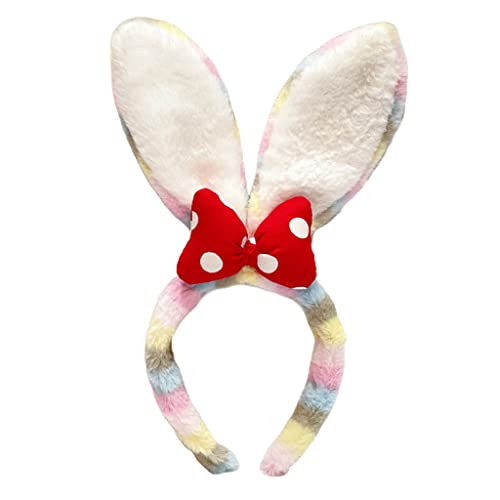 Watreketal Haarband,Pelziger Tierkopfschmuck für Frauen, Plüschohren, Stirnband mit Schleife für Halloween, Weihnachten, Cosplay-Zubehör von Watreketal