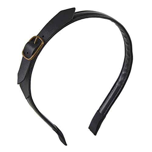 Watreketal Haarband,Punk-Stirnband, Lederschnalle, Stirnband, PU-Leder, Stirnband mit Metallschnalle, Tiaras, PU-Leder, Kopfbedeckung, Rock-Stirnband von Watreketal