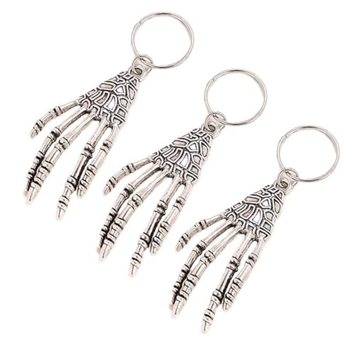 Watreketal Haarband,Skelett Krallen Haarringe Haarperlen Lose Spule Haarschmuck Für Zopf Dreadlock Perle Haarspange Zopfringe Zopfclip von Watreketal