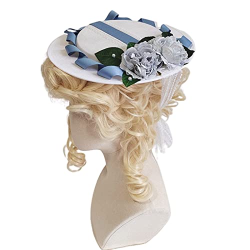 Watreketal Haarband,Sonnenhut mit Blumendekor, UV-Schutz, für Teepartys, Sandstrand, am Meer, im Urlaub, verstellbar von Watreketal