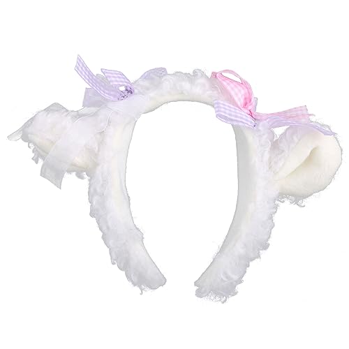 Watreketal Haarband,Süße Haar-Accessoires für Frauen, Studenten, Live-Übertragung, Haarband, Cartoon-Schaf-Ohren, Stirnbänder, Plüsch, Schleife, Haarband Watreketal Haarband,Süße Haar-Accessoires für Frauen, Studenten, Live-Übertragung, Haarband, Cartoon-Schaf-Ohren, Stirnbänder, Plüsch, Schleife, Haarband von Watreketal