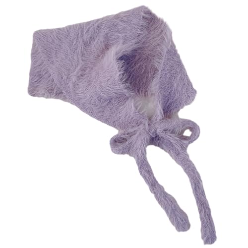 Watreketal Haarband,Vintage Frauen Haarband Candy Farbe Gestrickte Dreieck Schal Elastische Haarbänder Winter Reise Unter Foto Haar Zubehör von Watreketal