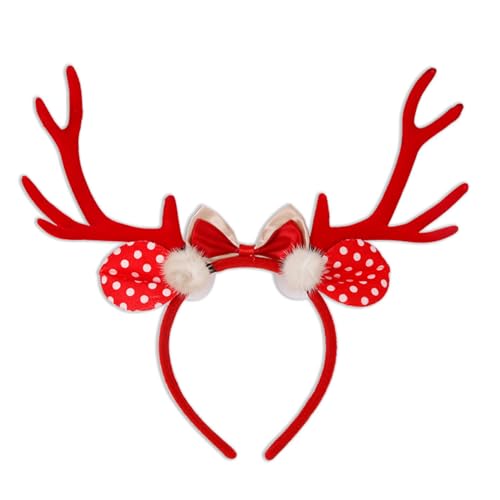 Watreketal Haarband,Weihnachten Bowknot Rentier Stirnband Festival Party Weihnachten Festliche Kopfschmuck Urlaub Hairhoop Party Requisiten Haar Dekor von Watreketal