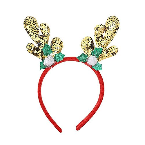 Watreketal Haarband,Weihnachtsgeweih Elch Stirnbänder Kopfbedeckung Haar Hoop für Weihnachten Kopfbedeckung Kostüm Party Supplies von Watreketal
