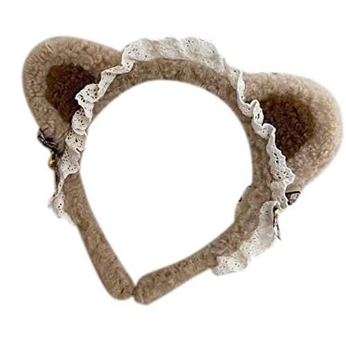 Watreketal Haarband,für Katzenohren Haarband mit Glöckchen Schleife Stirnband Kätzchenohren Haarreifen mit Rüschen Spitze Anime Cosplay Fancy von Watreketal