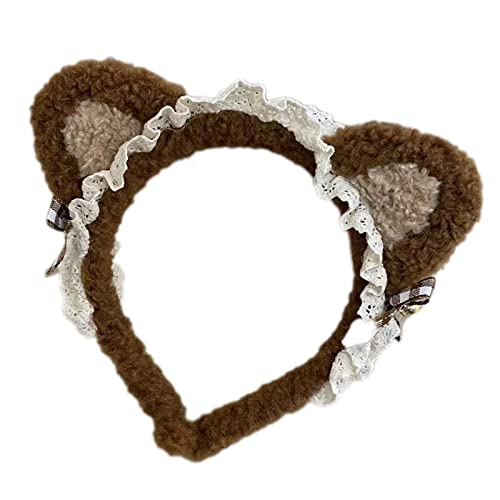 Watreketal Haarband,für Katzenohren Haarband mit Glöckchen Schleife Stirnband Kätzchenohren Haarreifen mit Rüschen Spitze Anime Cosplay Fancy von Watreketal