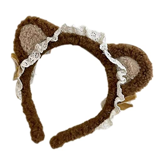 Watreketal Haarband,für Katzenohren Haarband mit Glöckchen Schleife Stirnband Kätzchenohren Haarreifen mit Rüschen Spitze Anime Cosplay Fancy von Watreketal