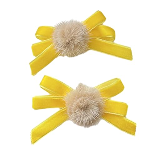 Watreketal Haarklammer,2 STÜCKE Süße Pelzigen Bowknot Haar Clip Faule Haarnadel Entenschnabel Haarspangen Haarspangen für Frauen Seitliche Pony Haar Styling Werkzeug von Watreketal