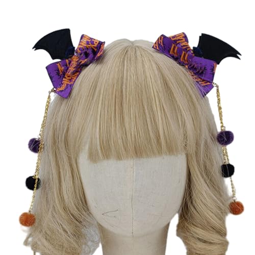 Watreketal Haarklammer,2 Stück Teufel Haarspangen, Haarnadel Haarschleife, Haarschleifen für Damen, Halloween Haarspange, Vintage Haarschleifen Haarspange von Watreketal