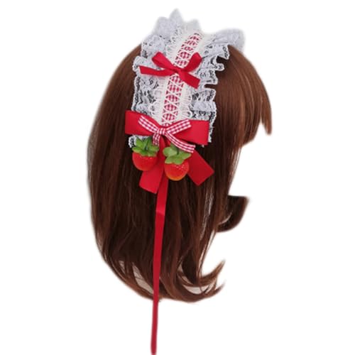 Watreketal Haarklammer,Haarspangen mit Schleifen für Frauen, Haarnadel mit Erdbeerrüschen und Spitze, Haarbänder, elegante Foto-Requisiten, Party-Geschenke von Watreketal