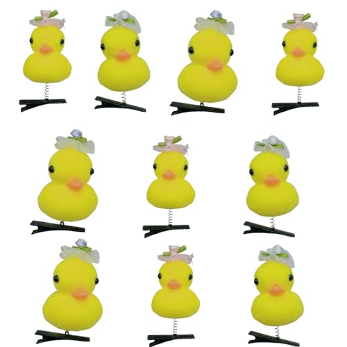 Watreketal Haarklammer,Handgefertigte Haarspange mit Ente und Blume. Einzigartige Haarnadel. Modisches Haar-Accessoire für den Alltag und Partys. von Watreketal