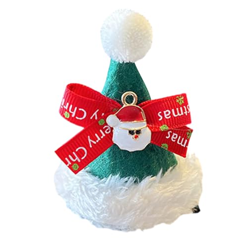 Watreketal Haarklammer,Kopfbedeckungen Lametta-Haarspange, weihnachtliche Entenschnabel-Clip-Kopfbedeckung mit Lametta-Tüll-Kegelhut, Cartoon-Foto-Requisiten von Watreketal