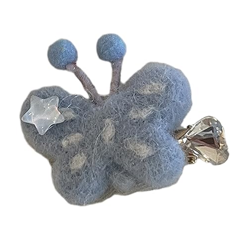 Watreketal Haarklammer,Süße Haarspange, Cartoon-Schmetterlingsform, Haarnadel, Plüsch-Haarspange für Pferdeschwanz, Pony, Haarnadeln für Teenager, Kinder von Watreketal