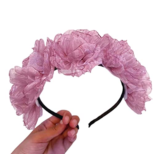 Watreketal Haarklammer,Vintage-Stirnbänder aus Spitze mit Blumenmuster, Haarreif aus Netzspitze, süße Foto-Requisiten, haariges Stirnband, handgefertigte Haar-Accessoires für Frauen von Watreketal