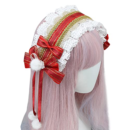 Watreketal Haarklammer,Zartes Stirnband, elegant, plissiert, mit Spitzen, geformter Haarreif, Party-Kopfbedeckung, Haarband, Cosplay für Kopf-Requisiten für Frauen von Watreketal