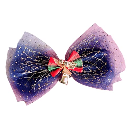 Watreketal Haarspangen, Gaze-Schleife, Haarspange für Damen, große Schleife, Haarnadel mit Pailletten, Weihnachtsschleife, Seitenclip, Party-Haarschmuck von Watreketal