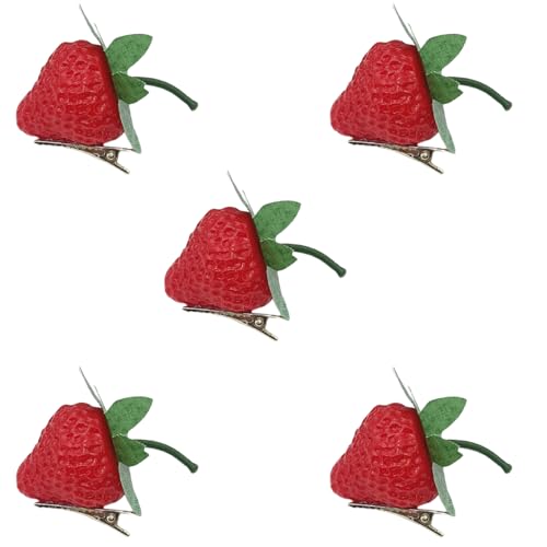 Watreketal Haarspangen, realistische Erdbeer-Haarspange, Obst, kleine Erdbeere, Kopfbedeckung, schöne Haarnadel, Obst-Haarspange, Erdbeer-Modell von Watreketal