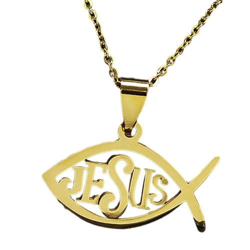 Watreketal Ichthys Fisch Halskette 50 Cm Edelstahl Anhänger Juwelier Fisch Für Segen Mode Geeignet von Watreketal