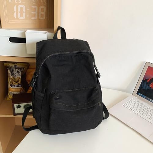 Watreketal Jeans Rucksack Für Frauen Geräumige Schultasche Für Bücher Und Vorräte Mit Komfortablen Gurt Casual Daypack Laptop Taschen Funktionaler Rucksack von Watreketal