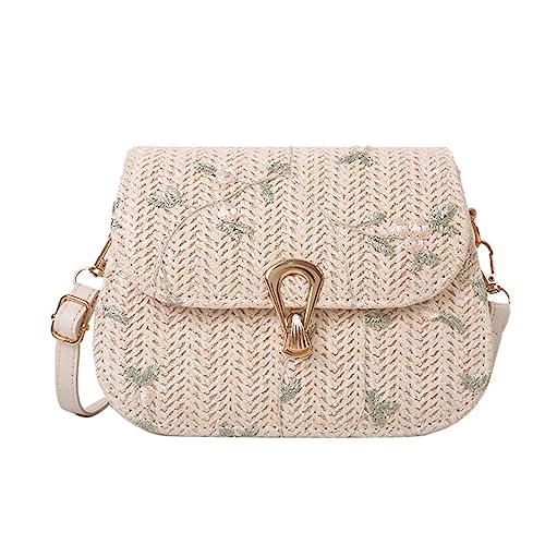 Watreketal Kleine Satteltasche Spitze Crossbody Stroh Gewebter Schulter Sattel Messenger Für Strandparty Crossbody Taschen von Watreketal