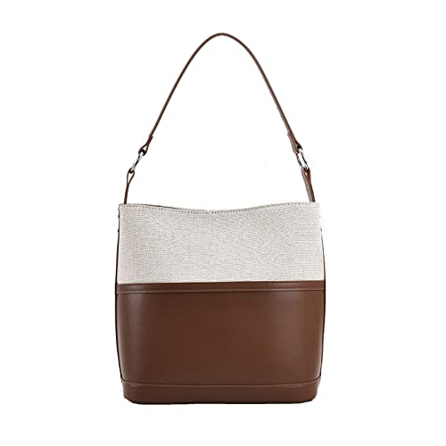 Watreketal Kontrastfarbe Frauen Eimerbeutel PU Leder Schulter Elegant Vintage Handtasche Große Kapazität Ladies Tote Damen Eimer Tasche Watreketal Kontrastfarbe Frauen Eimerbeutel PU Leder Schulter Elegant Vintage Handtasche Große Kapazität Ladies Tote Damen Eimer Tasche von Watreketal